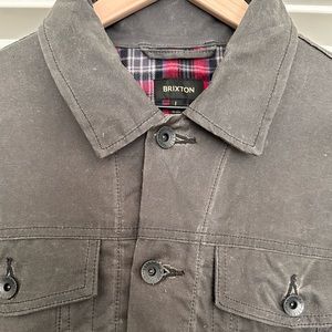 Brixton Waxed Trucker Jacket Grey Size L